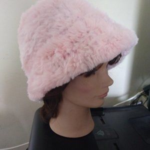 ❤️MITCHIE'S Runway Barbie Pink Chincilla Fur Glamour Hat